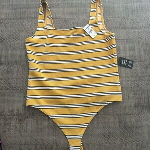 Express Yellow Striped Bodysuit